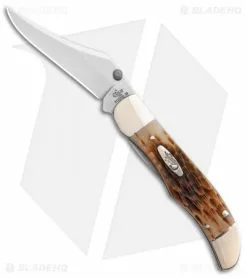 Case Cutlery Case Kickstart Mid-Folding Hunter Assisted Knife Jigged Amber Bone (61265AC SS)