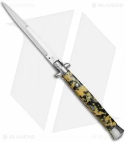 SKM 13" Italian Stiletto Automatic Knife Bumblebee Mosaic Acrylic (Bayonet)