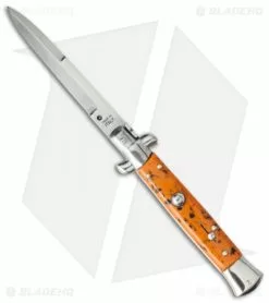 Stiletto Tech SKM 9" Italian Stiletto Automatic Knife Coral Acrylic (4" Satin Bayonet)